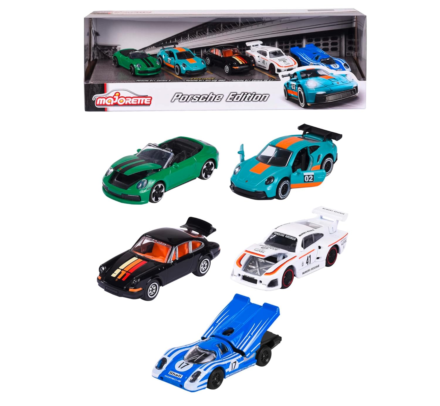 Majorette – Porsche 5-Piece Diecast Giftpack | 1:64 Scale Model Cars (Ages 3+)