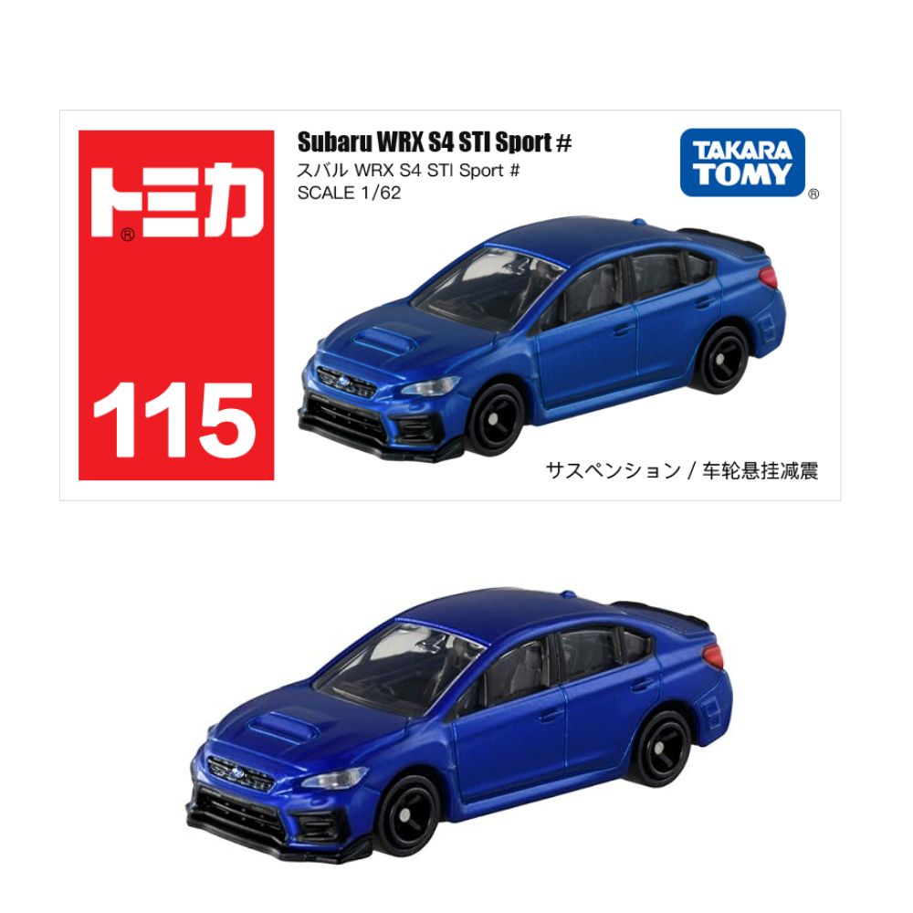 Tomica – Subaru WRX S4 STI Sport No.115 | Die-Cast Performance Sedan Model 1:62 Scale (Ages 3+)