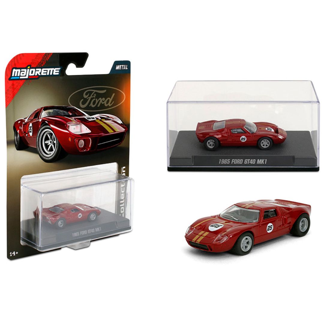 Majorette Collection Series Wave 2 – 1965 Ford GT40 MK1, Red | 1:64 Diecast Model (Ages 14+)