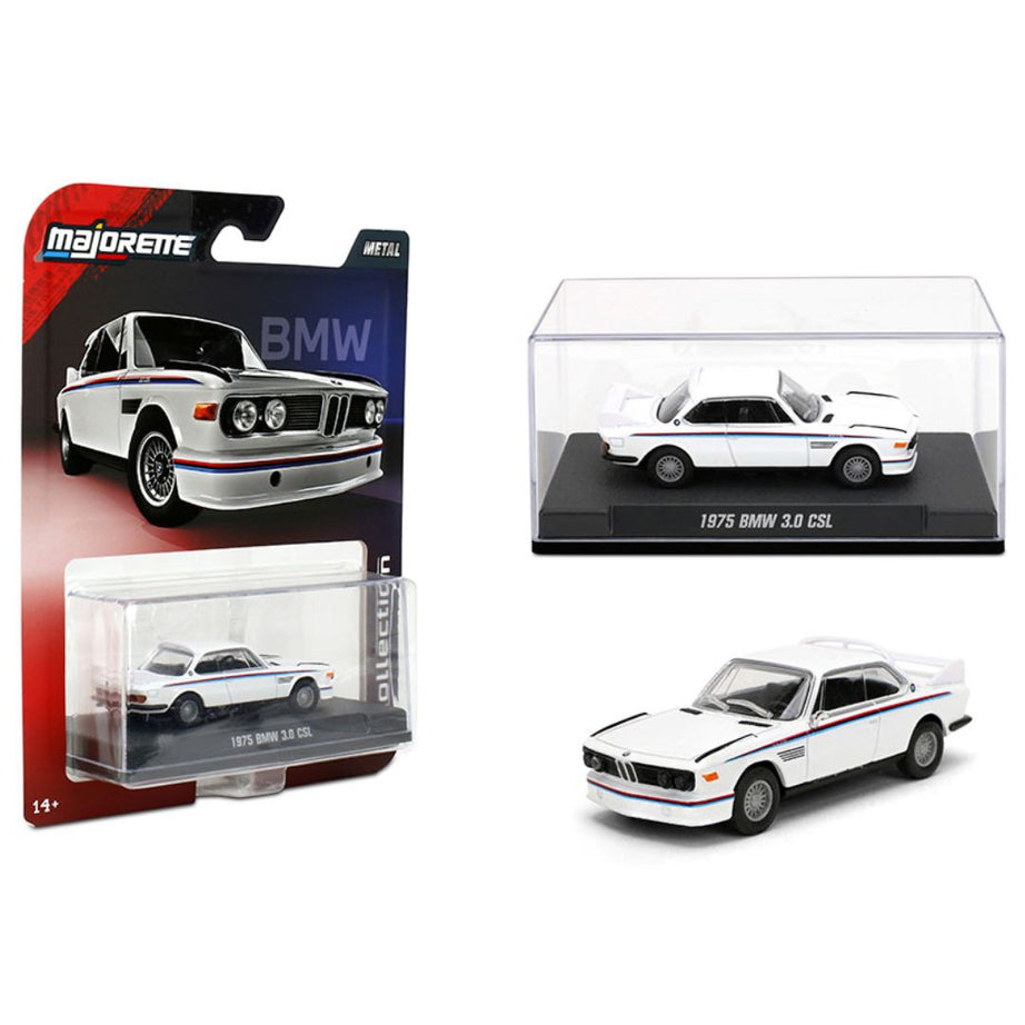 Majorette Collection Series Wave 2 – 1975 BMW 3.0 CSL, White | 1:64 Diecast Model (Ages 14+)