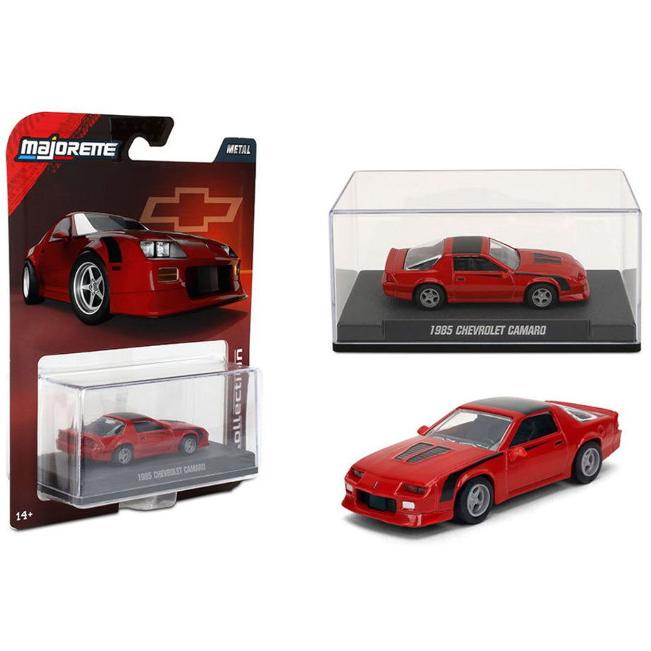 Majorette Collection Series Wave 2 – 1985 Chevrolet Camaro, Red | 1:64 Diecast Model (Ages 14+)