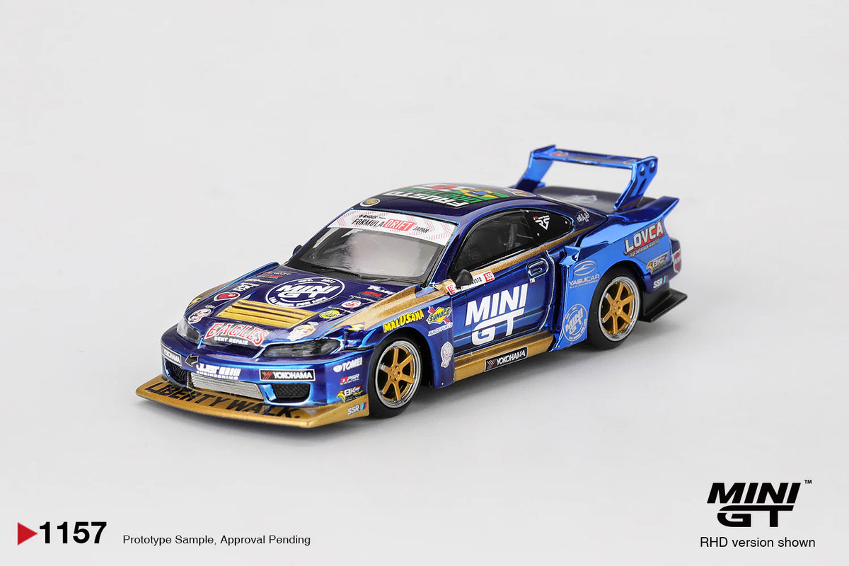 Nissan LB★Super Silhouette S15 Silvia #555 Team Mini GT Liberty Walk 2025 Formula Drift – MINI GT 1157 Boxed