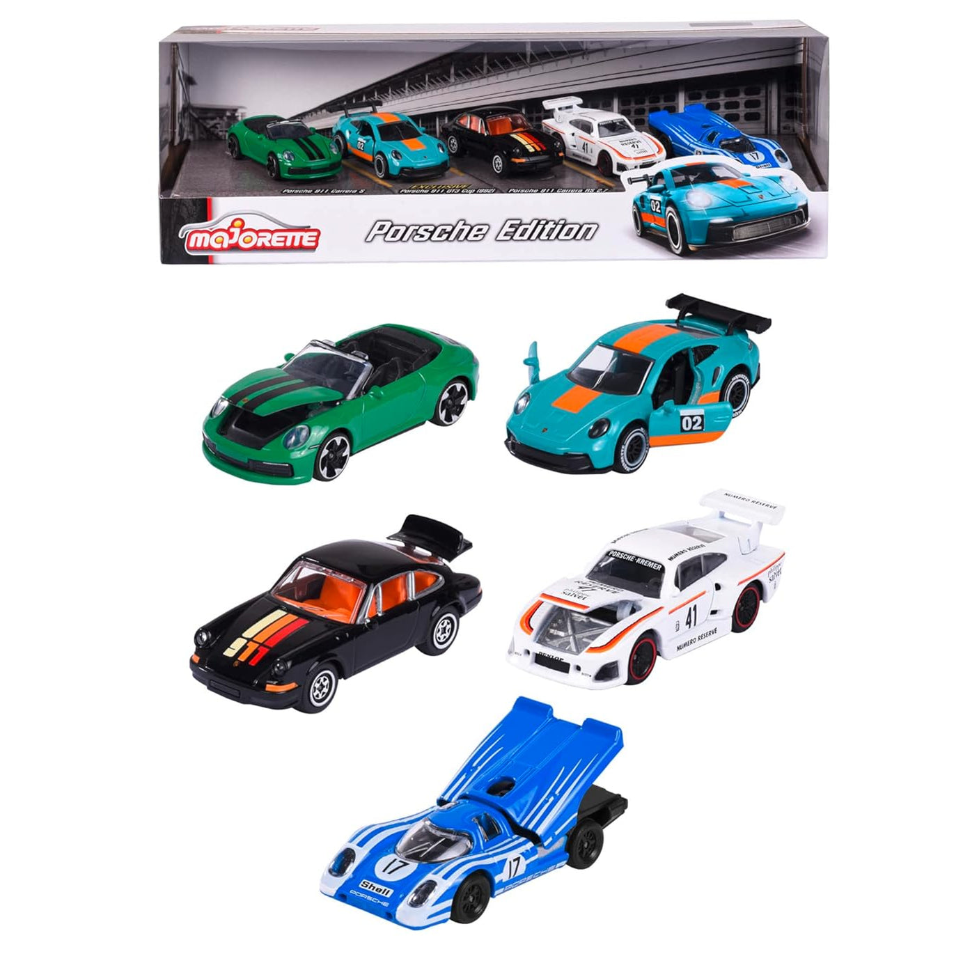 Majorette – Porsche 5-Piece Diecast Giftpack | 1:64 Scale Model Cars (Ages 3+)
