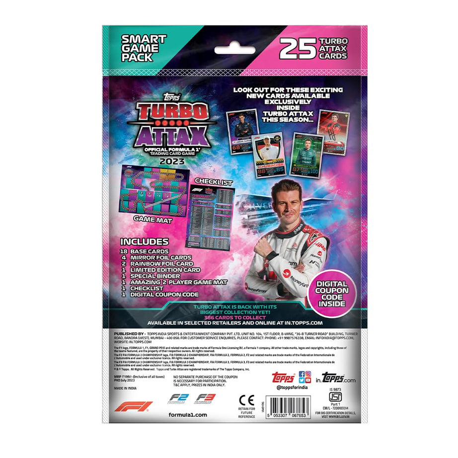 Topps F1 Turbo Attax 2023 – Smart Game Pack | Official Formula 1 Trading Card Game (Ages 6+) – ₹199