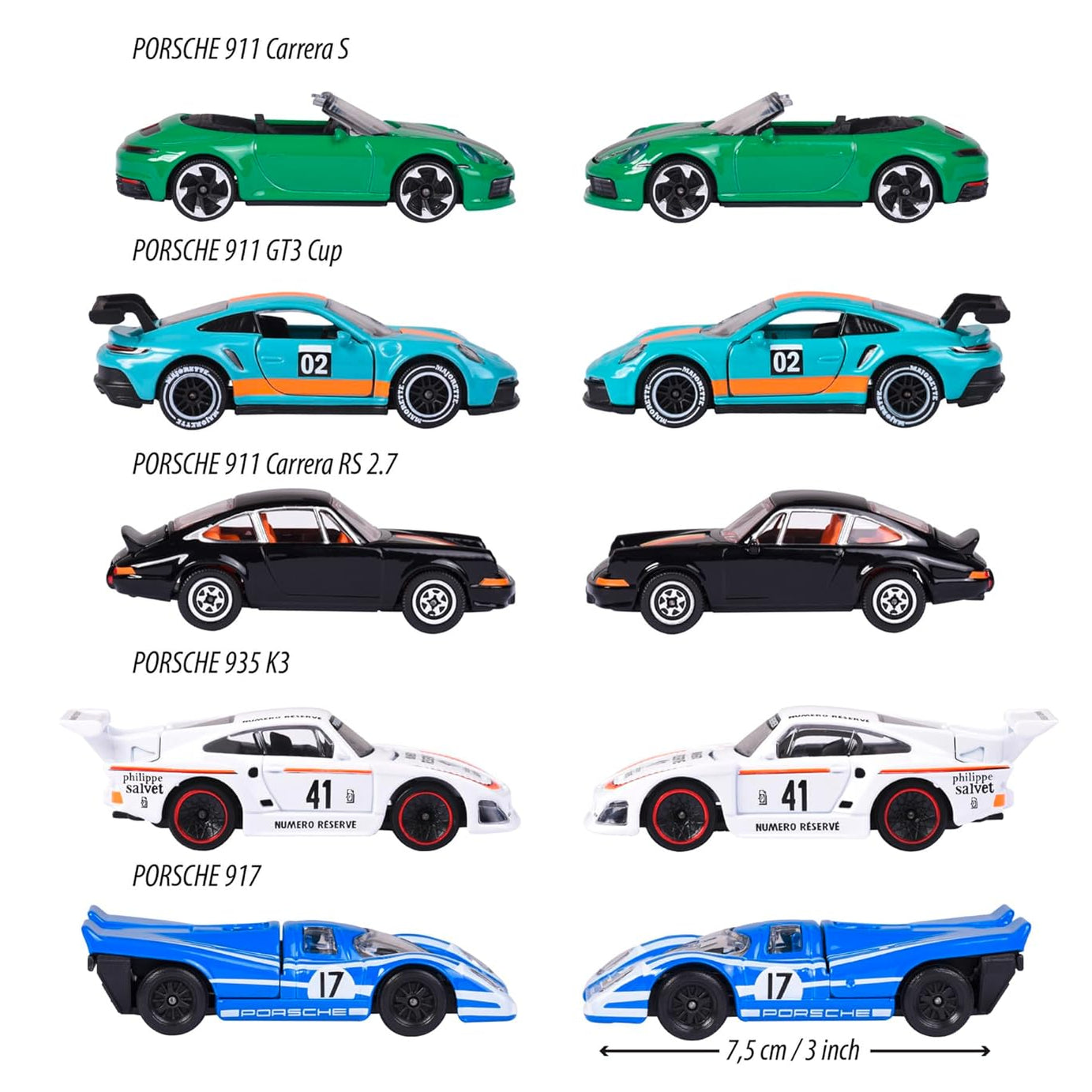 Majorette – Porsche 5-Piece Diecast Giftpack | 1:64 Scale Model Cars (Ages 3+)