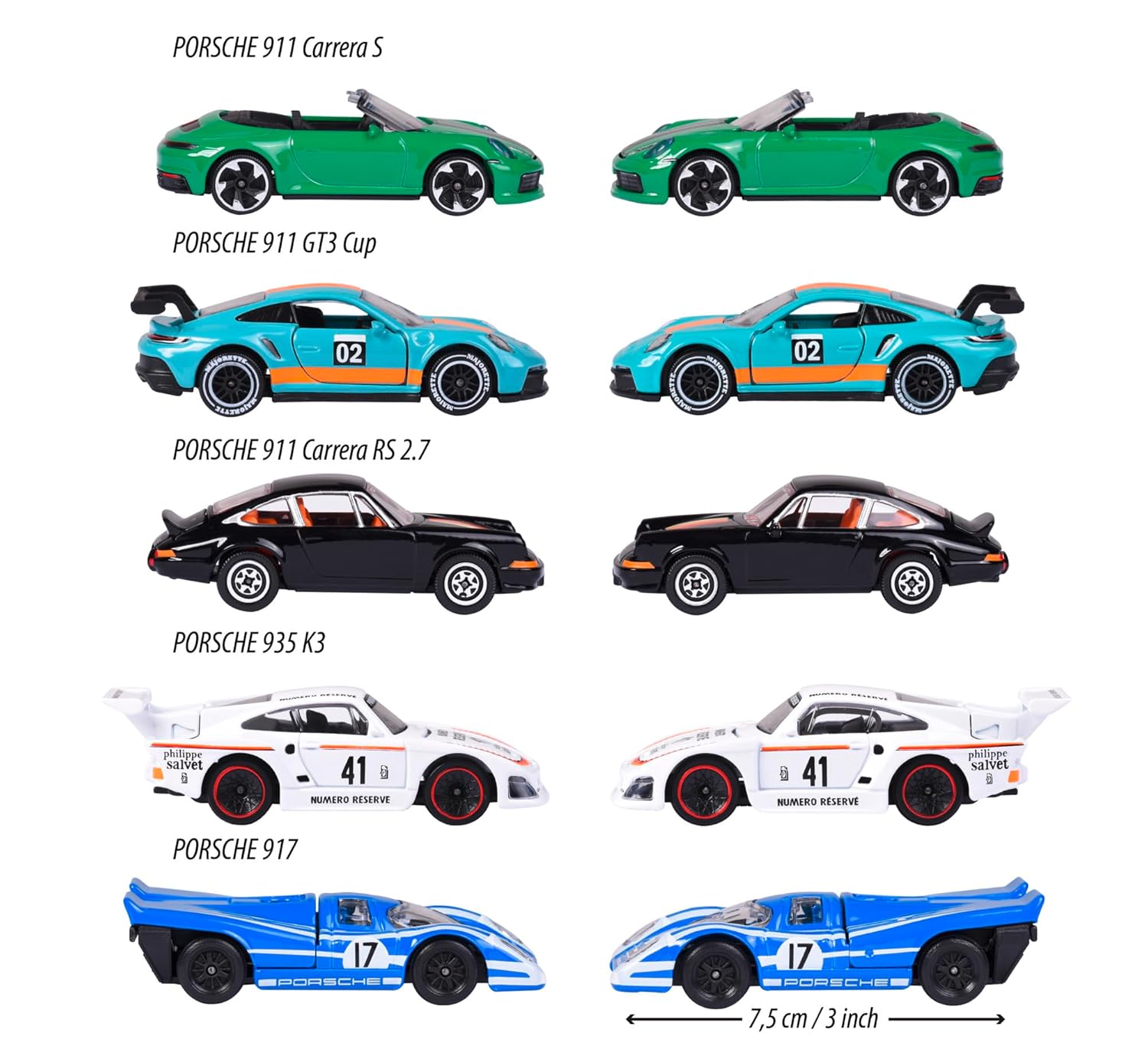 Majorette – Porsche 5-Piece Diecast Giftpack | 1:64 Scale Model Cars (Ages 3+)
