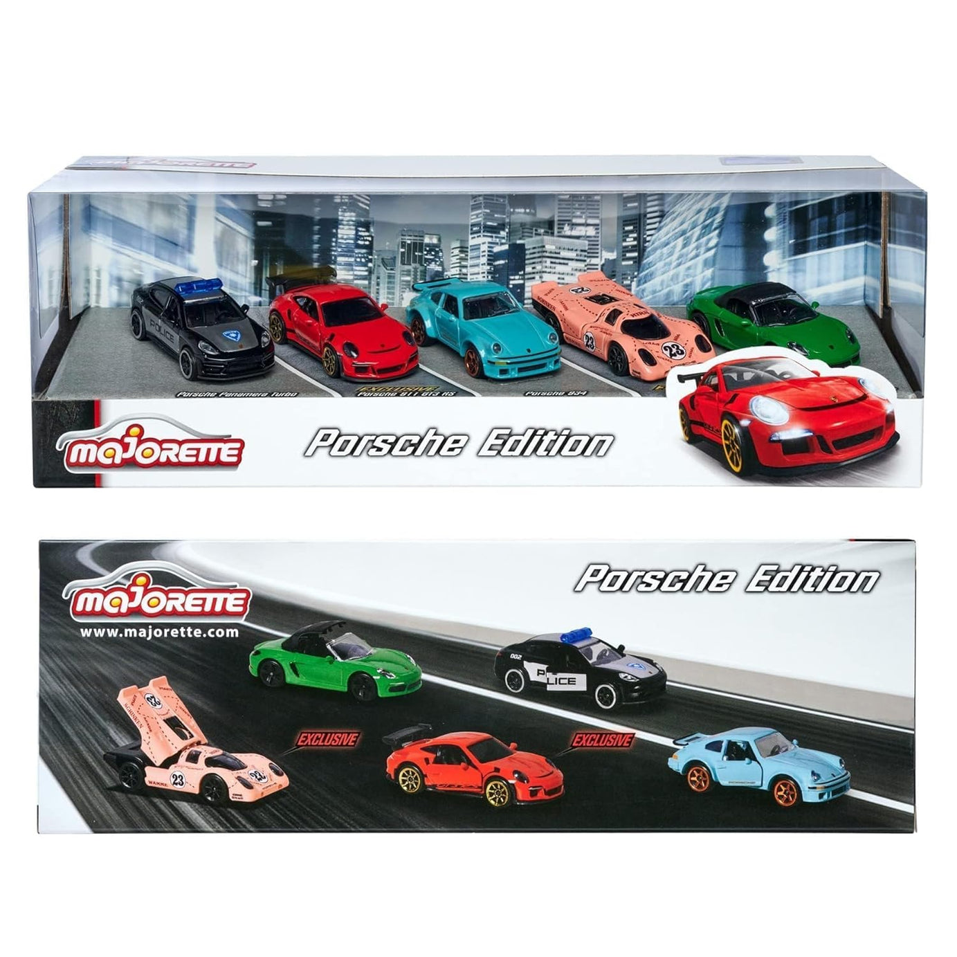 Majorette – Porsche 2025 5-Piece Diecast Giftpack | 1:64 Scale Model Cars (Ages 3+)