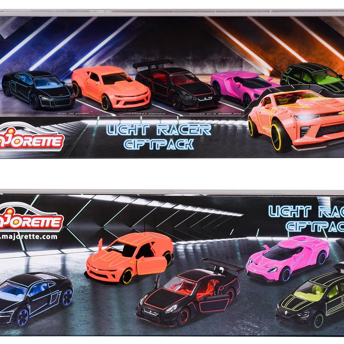 Majorette – Light Racer Giftpack (2023) 5 Piece Diecast Giftpack | 1:64 Scale Model Cars (Ages 3+)