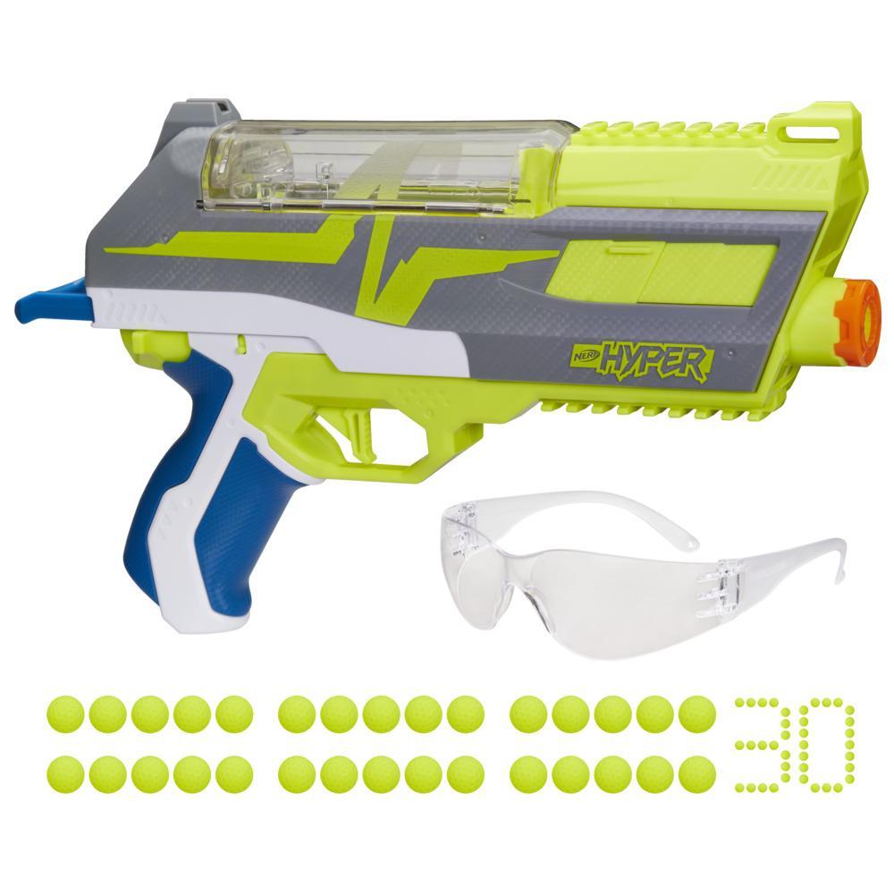 Nerf Hyper Impulse-40 Blaster, 30 Nerf Hyper Rounds, Spring-Open Hopper, Up To 110 FPS, 14+