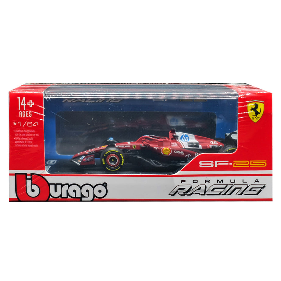 Ferrari SF25 No.16 (Charles Leclerc, 2025) – 1:64 Bburago Diecast