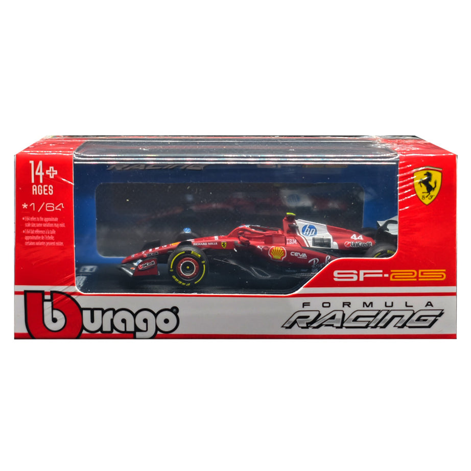 Ferrari SF25 No.44 (Lewis Hamilton, 2025) – 1:64 Bburago Diecast