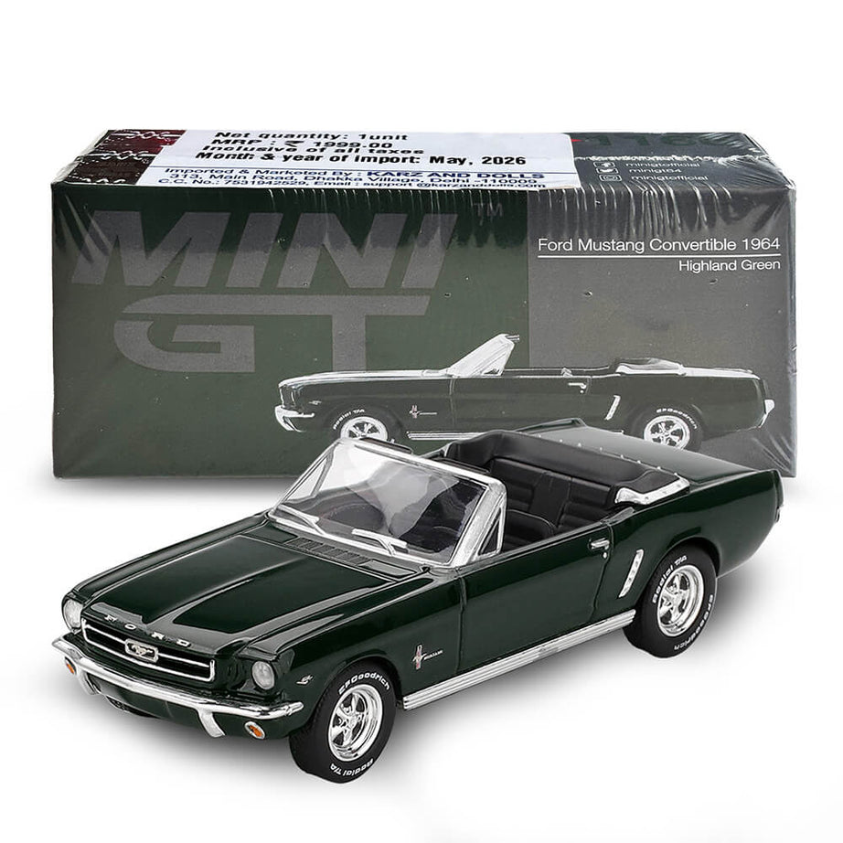 Ford Mustang Convertible 1964 Highland Green – Mini GT 1166 Boxed