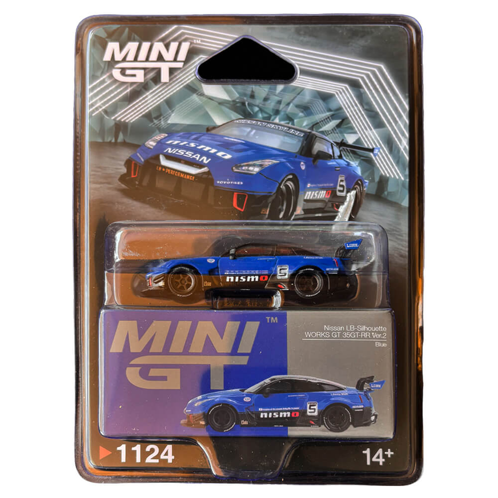 LB-Silhouette WORKS GT Nissan 35GT-RR Ver.2 Blue – Mini GT 1124 Blister Pack