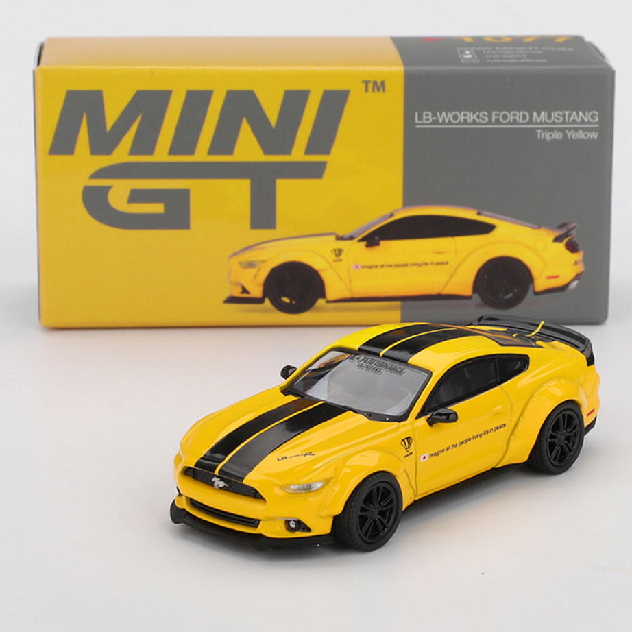 LB-WORKS Ford Mustang Triple Yellow – Mini GT 1077 Boxed