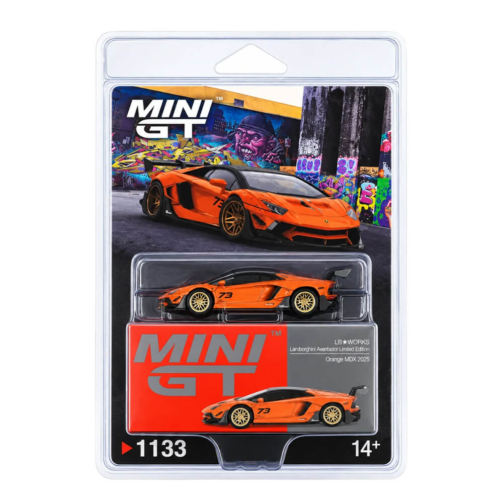 LB★WORKS Lamborghini Aventador Limited Edition Orange MDX 2025 – MINI GT 1133 Blister