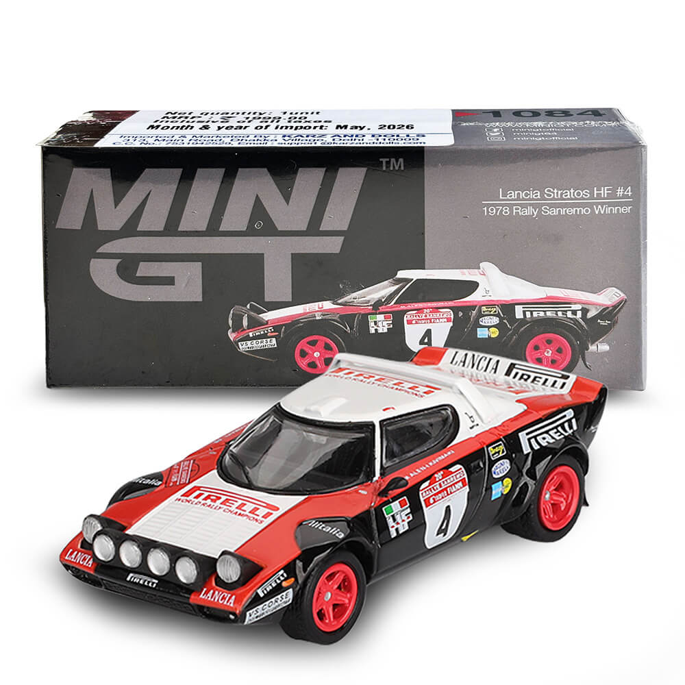 Lancia Stratos HF #4 1978 Rally Sanremo Winner – Mini GT 1084