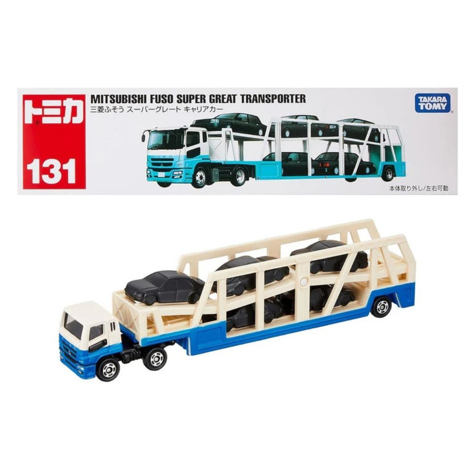 Tomica – Mitsubishi Fuso Super Great Transporter No.131 | Die-Cast Cargo Truck Model (Ages 3+)