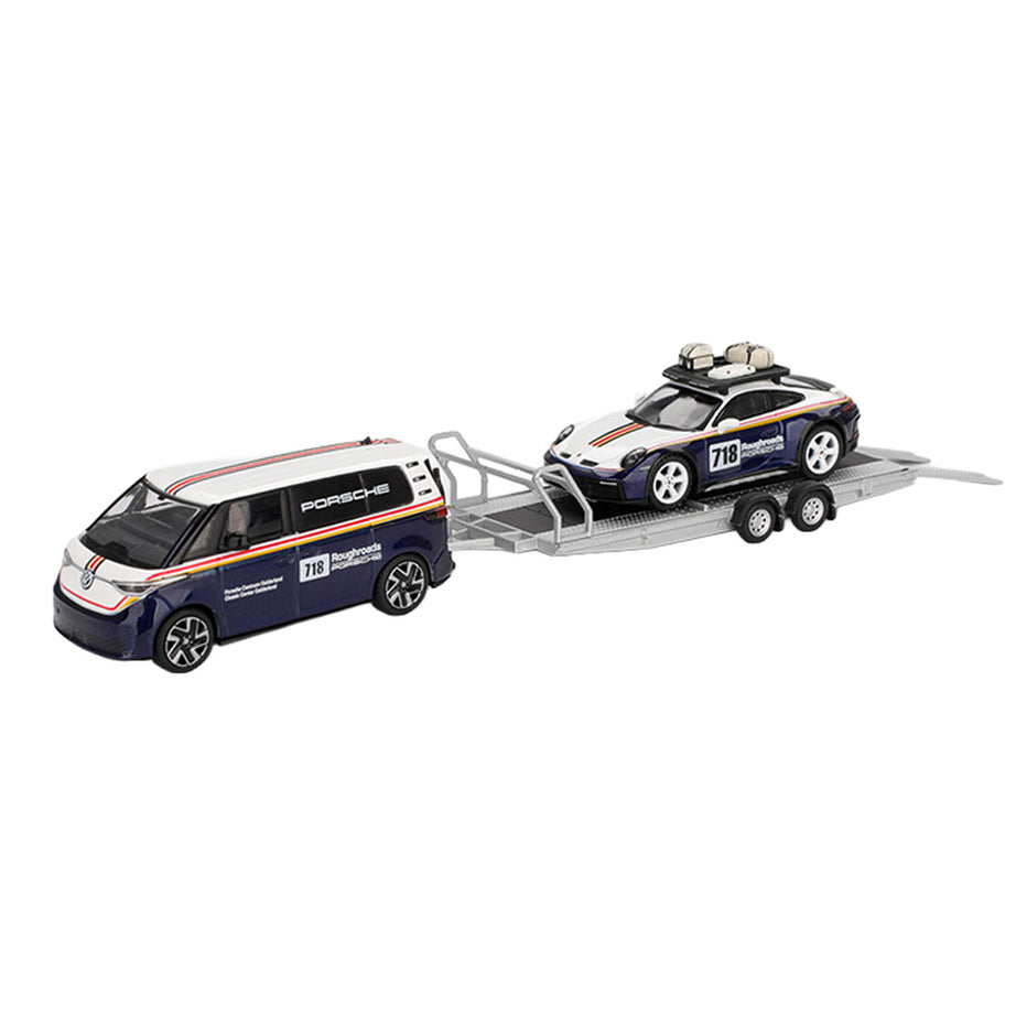 [Ships After 27 July - Tentative] Porsche 911 Dakar & Volkswagen ID. Buzz Porsche Centrum Gelderland Set – MINI GT S0019 Boxed