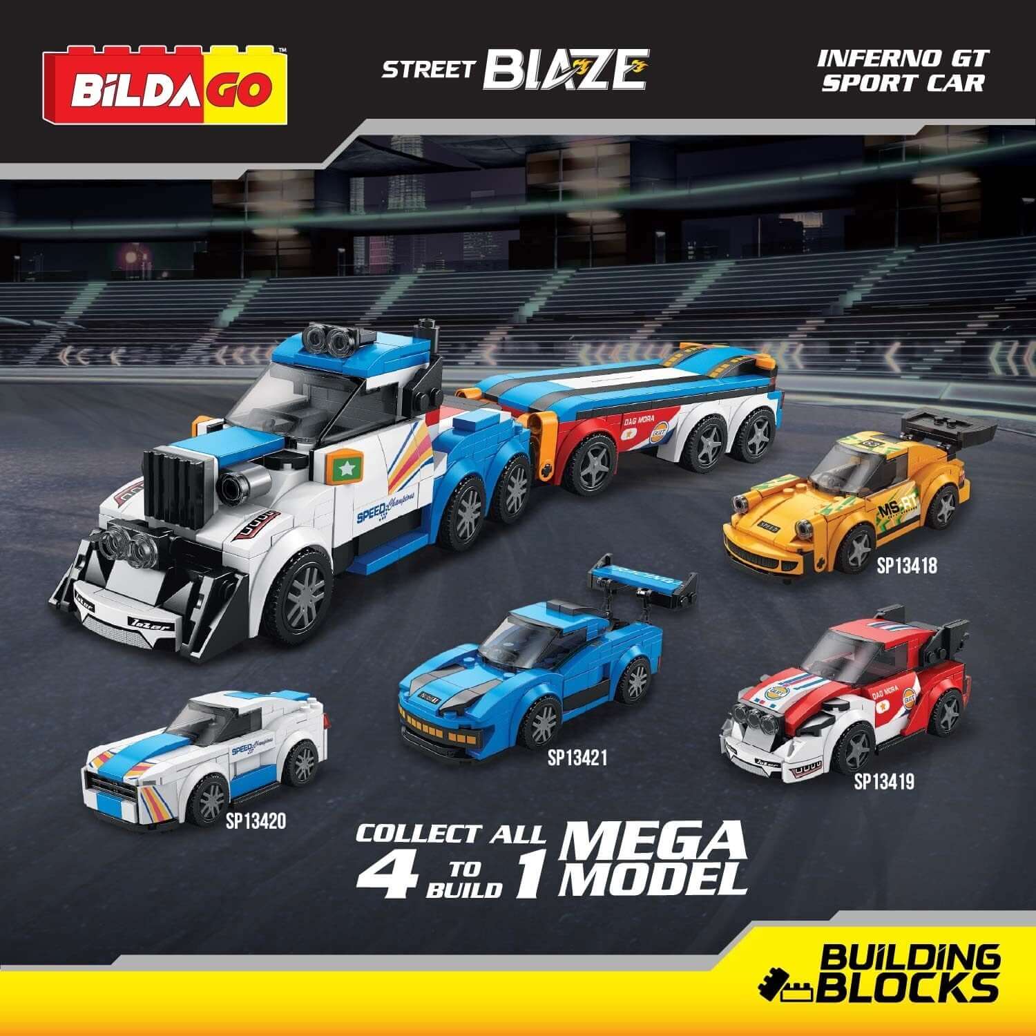 Street Blaze Inferno GT Sports Car – Bildago (SP13418) 3-in-1 Model (149 PCS)