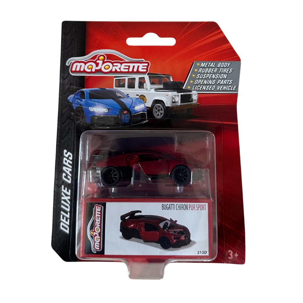 Bugatti Chiron Pur Sport, Majorette Deluxe Cars (Red)