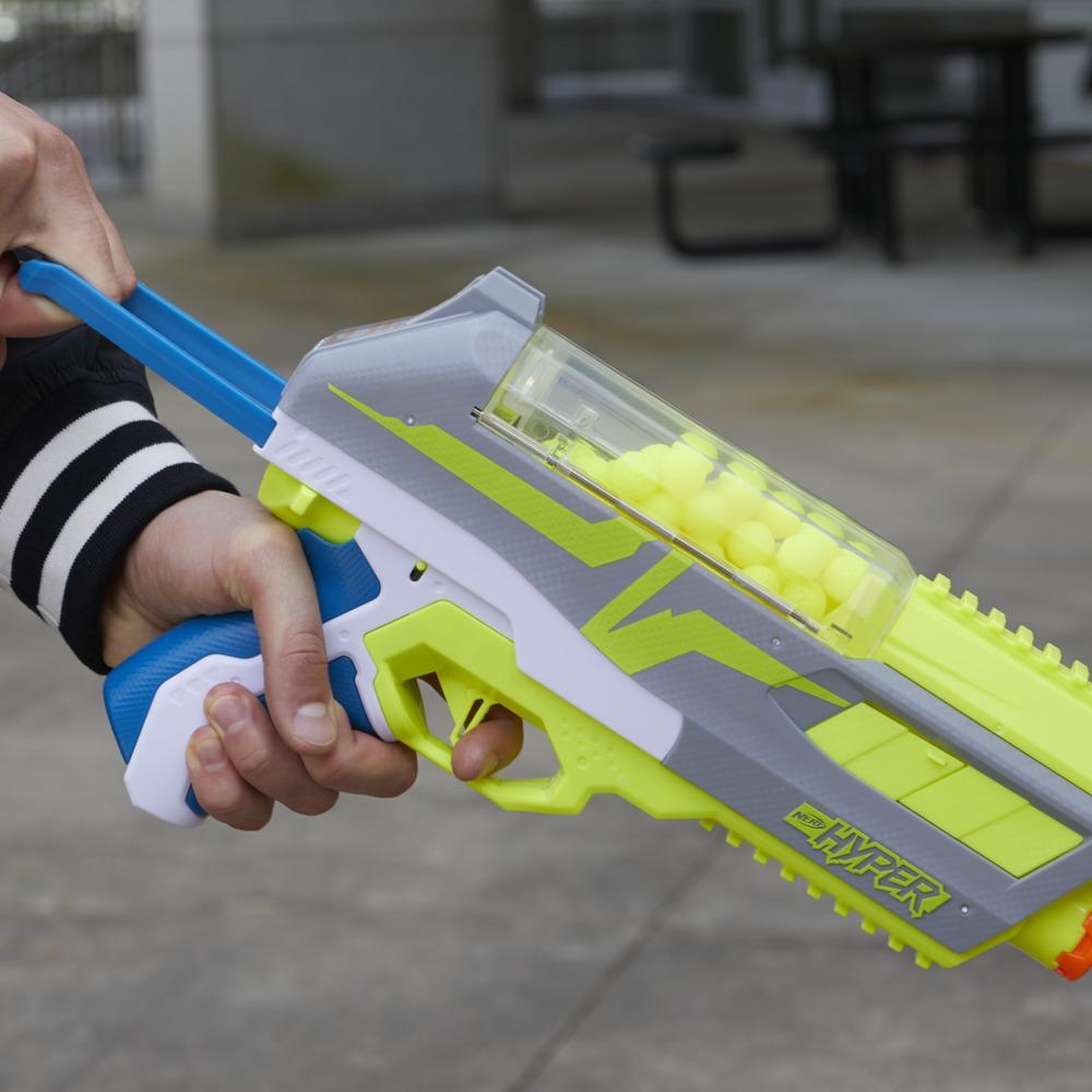 Nerf Hyper Impulse-40 Blaster, 30 Nerf Hyper Rounds, Spring-Open Hopper, Up To 110 FPS, 14+