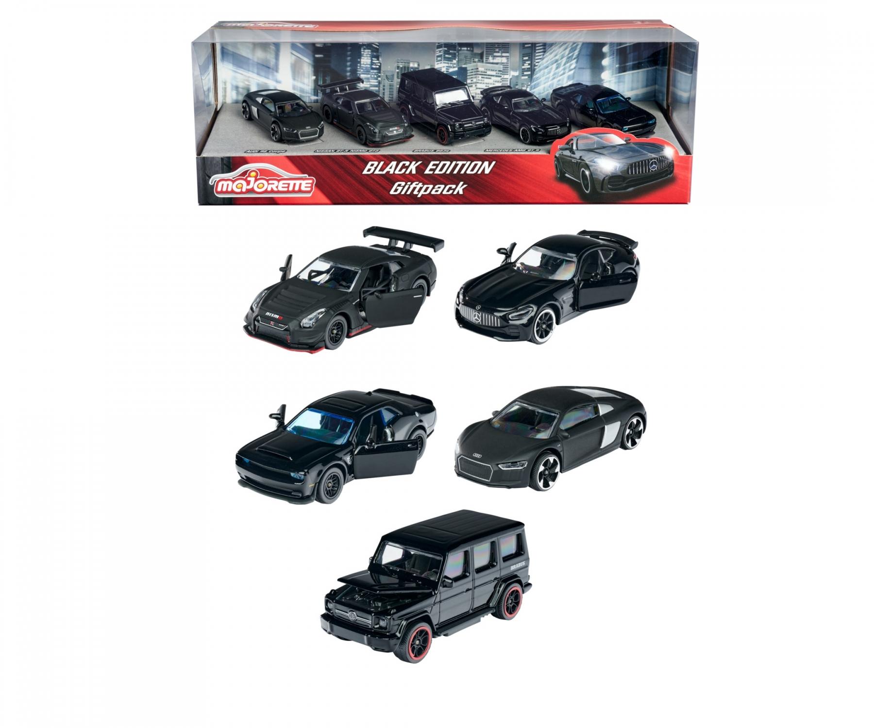 Majorette – Black Edition 5-Piece Die-Cast Giftpack | 1:64 Scale Model Cars (Ages 3+)