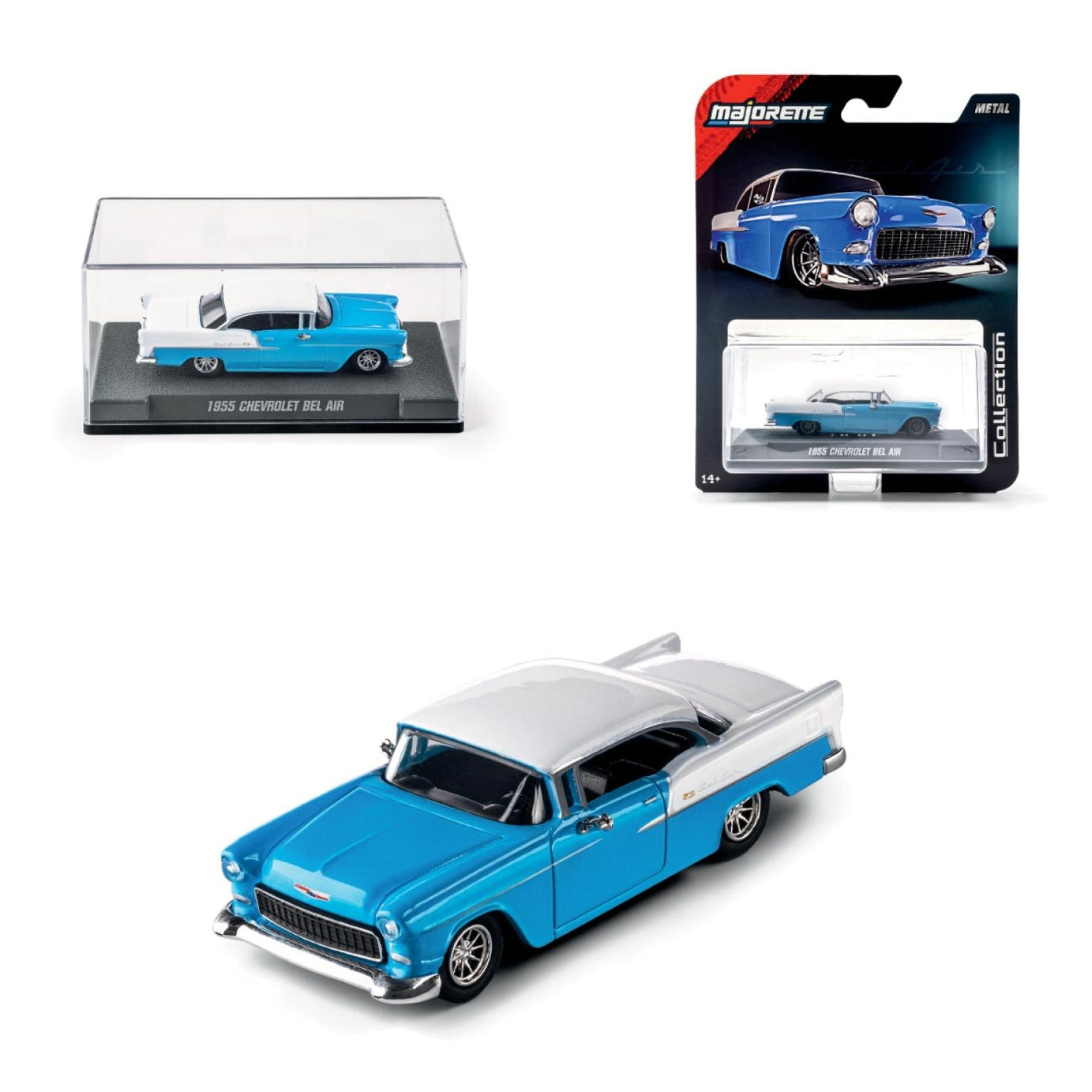 Majorette Collection – 1955 Chevrolet Bel Air Diecast Model Car | 1:64 Scale (Ages 14+)