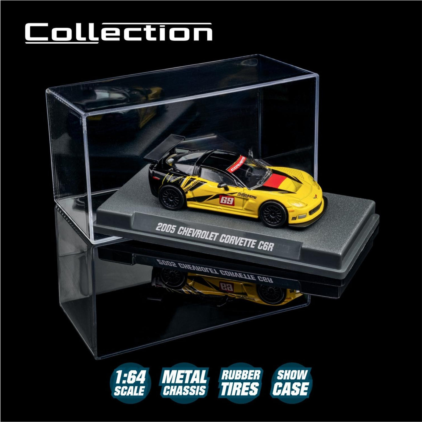Majorette Collection – 2005 Chevrolet Corvette C6 R Diecast Model Car | 1:64 Scale (Ages 14+)