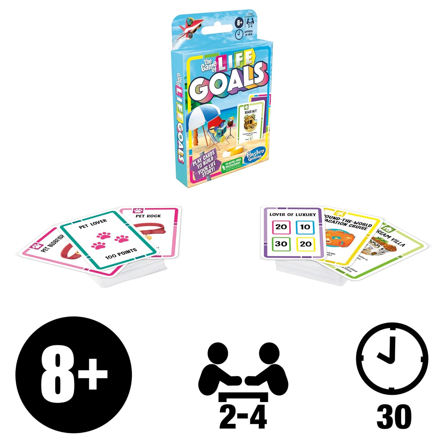 Hasbro Gaming – Game of Life: Goals Card Game | Fast & Fun Life Strategy Game (Ages 8+)