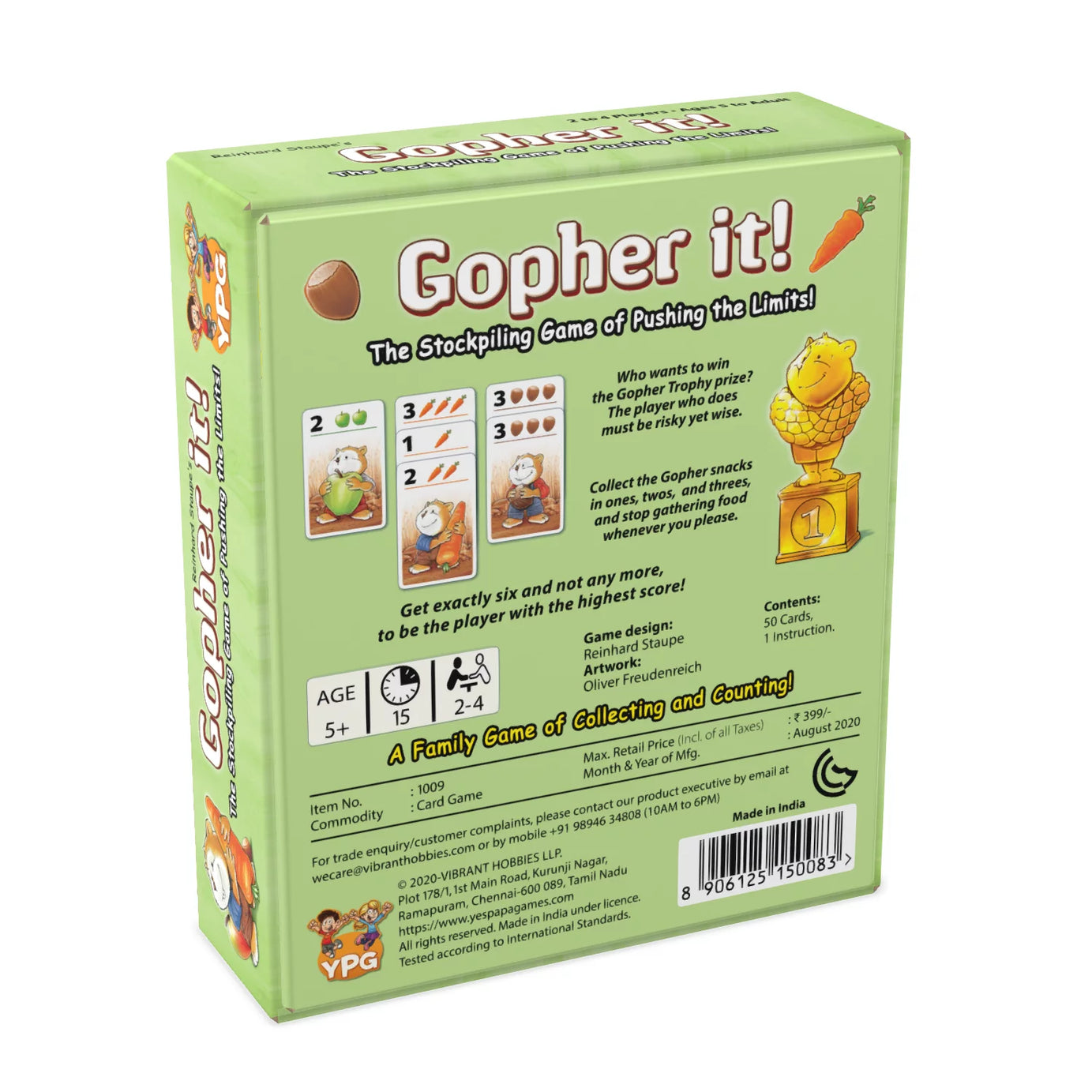 Gopher It | Quick & Cute Push‑Your‑Luck Card Game (Ages 5+)