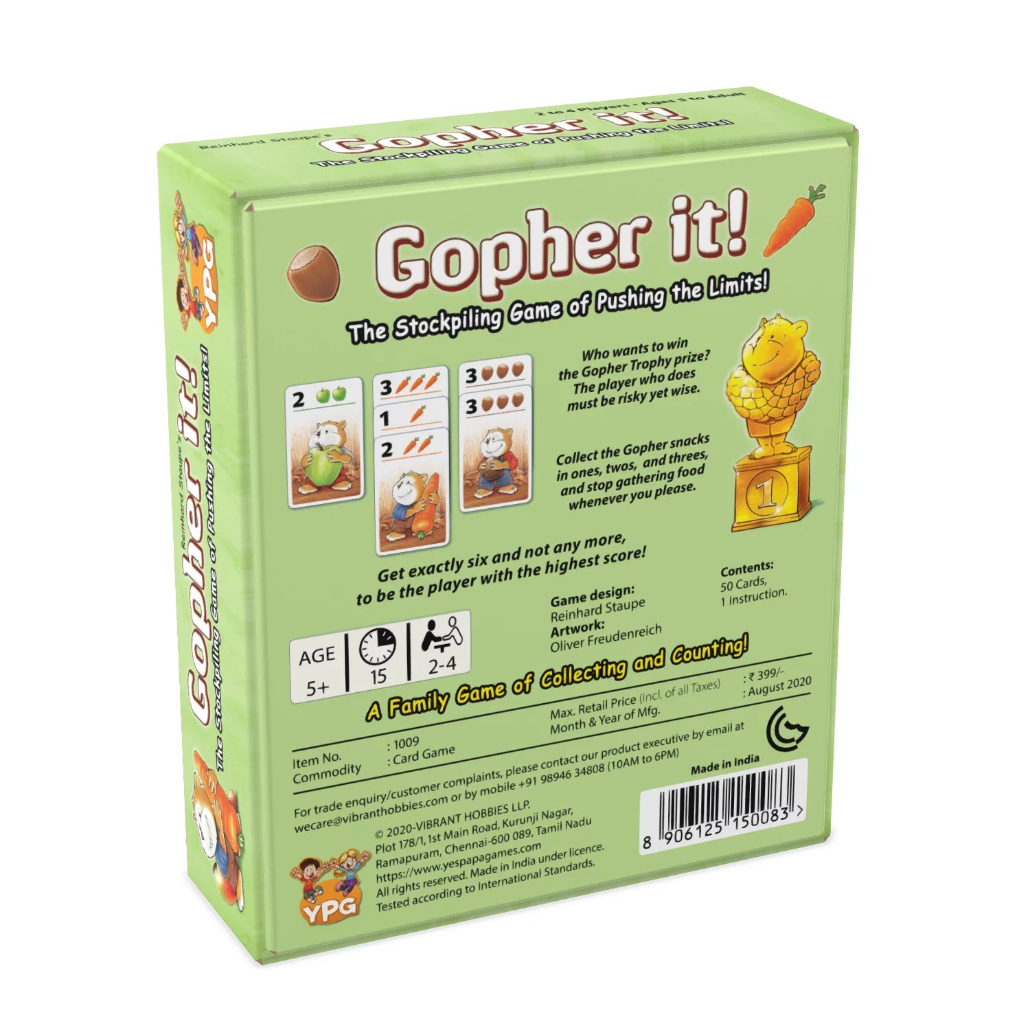 Gopher It | Quick & Cute Push‑Your‑Luck Card Game (Ages 5+)