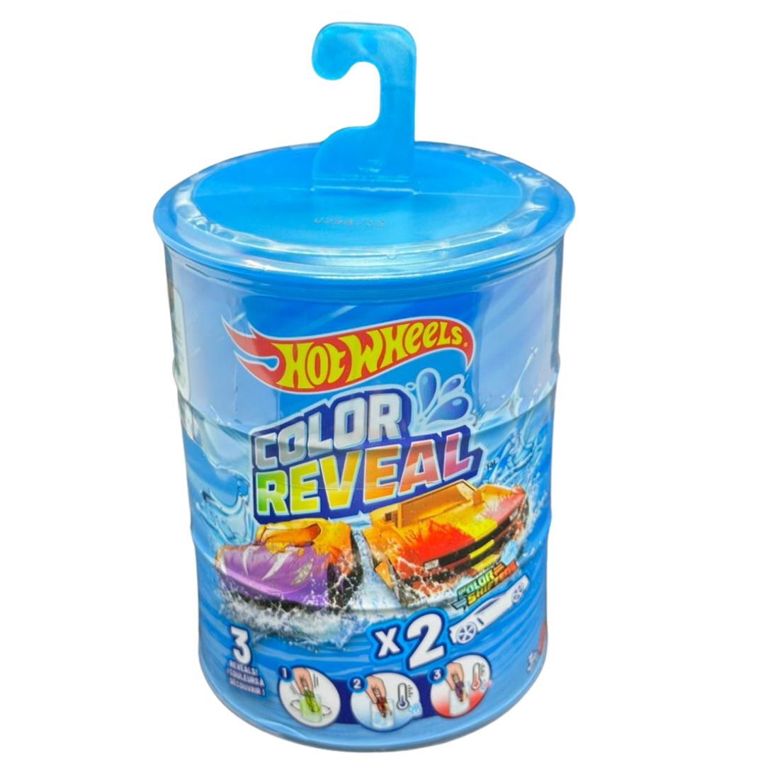 Hot Wheels Colour Reveal Pack – Blue Lid (2 Color Shifters Cars, 10 to Collect)
