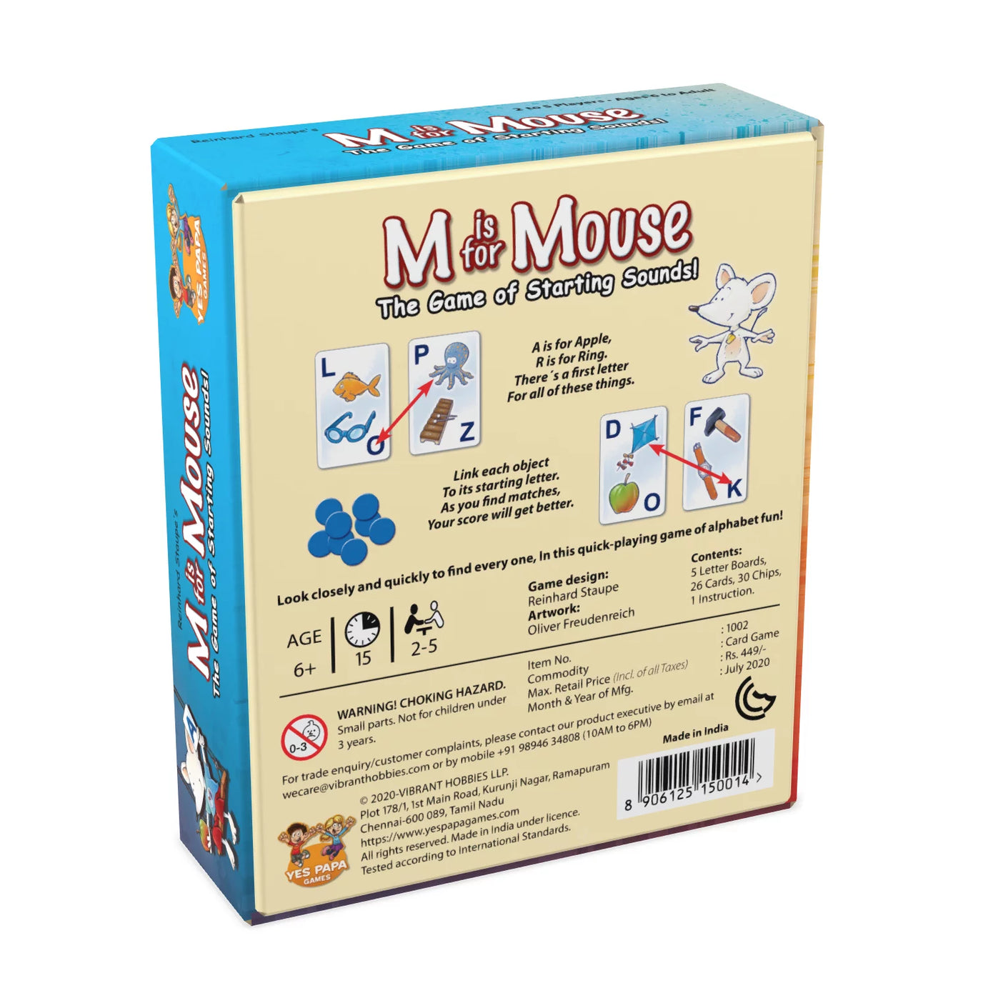 M is for Mouse | Fast & Fun Letter-Matching Card Game (Ages 6+)