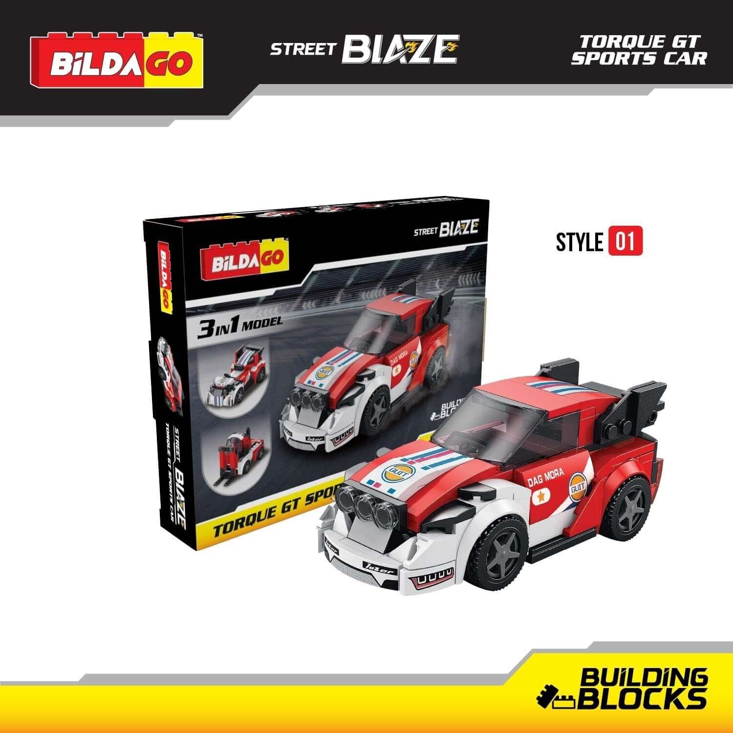 Street Blaze Torque GT Sports Car – Bildago (SP13419) 3-in-1 Model (150 PCS)